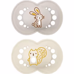 MAM Sucette Original Couleurs de la Nature Motif - 18+ mois - Silicone - Bte stérilisation X2