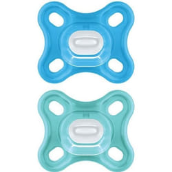 Sucette Physiologique MAM - Lot de 2 - Silicone Souple et Doux - Bleu/Vert - TU