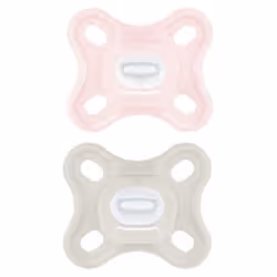MAM Comfort 2 Sucettes Silicone 0-2 Mois - Couleur : Rose et Beige