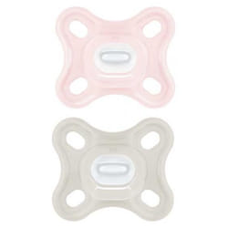 MAM Comfort 2 Sucettes Silicone 0-2 Mois - Couleur : Rose et Beige