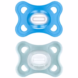 Sucettes-MAM Comfort 2 Sucettes Silicone 2-6 Mois (Couleur : Bleu)