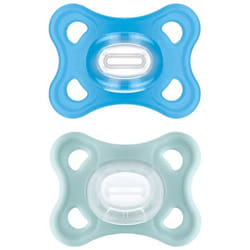 Sucettes-MAM Comfort 2 Sucettes Silicone 2-6 Mois (Couleur : Bleu)