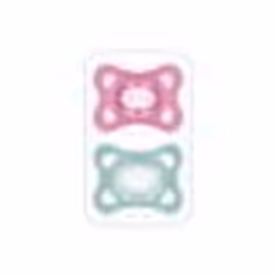 Sucettes-MAM Comfort 2 Sucettes Silicone 2-6 Mois (Couleur : Rose)