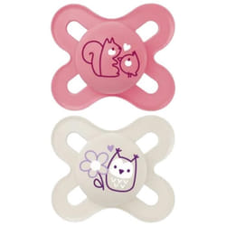 Sucettes-MAM Sucette Original Naissance - 0-2 Mois - Silicone - X2 (Modèle : Écureuil et Chouette)