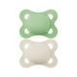 Sucettes-MAM Sucette Original Tendance - 2-6 Mois - Silicone X2 (Modèle : Vert et Gris)