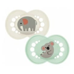 MAM 2 Sucettes Original Animaux 18 Mois et + - Modèle : Éléphant et Koala