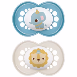 Sucettes-MAM Sucette Original Animaux - 18+ Mois - Silicone - X2 (Modèle : Éléphant et Lion)