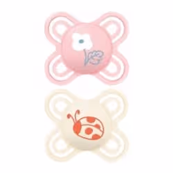 MAM 2 Sucettes Perfect 0-2 Mois - Modèle : Fleur et Coccinelle