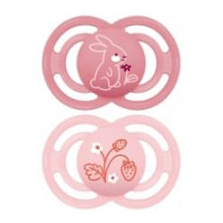 MAM 2 Sucettes Perfect Animaux 18 Mois et + - Modèle : Lapin et Fraises