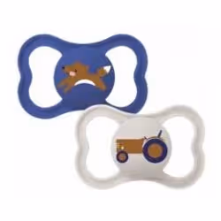 MAM 2 Sucettes Supreme 6 Mois et + - Modèle : Bleu Renard et Tracteur