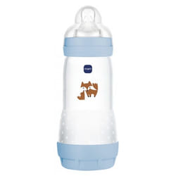 MAM Biberon Easy Start 320 ml 4 Mois et + Débit 3 Rapide - Couleur : Bleu