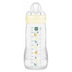 MAM Easy Active Biberon 2ème Âge 330 ml 6 Mois et + Débit Très Rapide - Couleur : Pearl