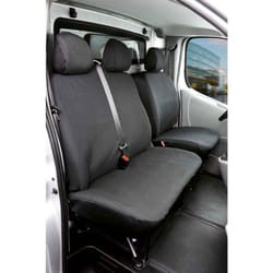 Walser - Housse de siège Transporter en tissu pour Opel Vivaro, Renault Traffic, Nissan Primastar, siège simple & double