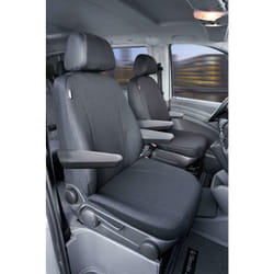 Walser - Housse de siège Transporter en tissu pour Mercedes Vito/Viano, 2 sièges simples pour accoudoir à l'intérieur et extérieur