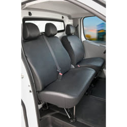 Walser - Housse de siège Transporter en simili cuir pour Renault Trafic ii, Opel Vivaro, Nissan Primastar, siège simple et double