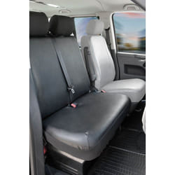 Walser - Housse de siège Transporter en simili cuir pour vw T6, banquette double à l'avant avec dossier rabattable
