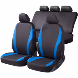 Donnez un nouveau style à votre voiture avec le Housse de siège auto Dundee de couleur noir-bleu. Il est fabriqué en Polyeste ...