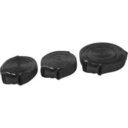 Jeu de sangles d'arrimage pour bâches de voiture 3 pièces noir