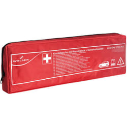 Walser - Trousse de secours automobile rouge conforme à la norme din 13164:2022, y compris triangle de panne et gilet de sécurité