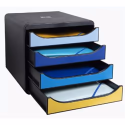 Exacompta Module De Classement Big Box 4 Tiroirs Bee Blue - Couleurs Assorties - Nouveauté - Vue supplémentaire 4