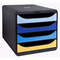 Exacompta Module De Classement Big Box 4 Tiroirs Bee Blue - Couleurs Assorties - Nouveauté - Vue supplémentaire 5