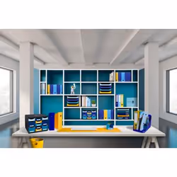 Exacompta Corbeille À Papier Ecobin - Bleu Marine - Nouveauté
