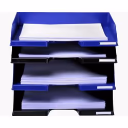Exacompta 117104D bac de rangement de bureau Polystyrène Bleu