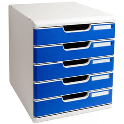 Exacompta 301003D bac de rangement de bureau Polystyrène Bleu, Gris