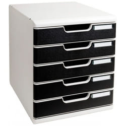 Exacompta 301014D bac de rangement de bureau Polystyrène Noir, Gris