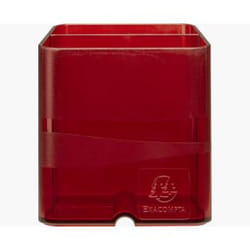 Exacompta PEN-CUBE porte crayons et stylos Polystyrène Rouge, Translucide