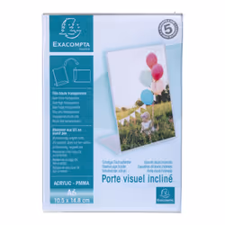 Exacompta 86058D, Support de signalisation/Présentoir de brochure de stand d’information, Transparent, Acrylique, polyméthacr ...