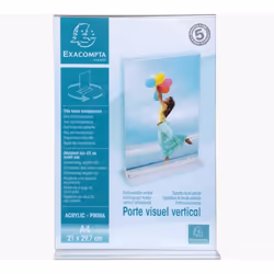 Exacompta 84158D support de panneau et stand d'information A4 polyméthacrylate de méthyle (PMMA) Transparent