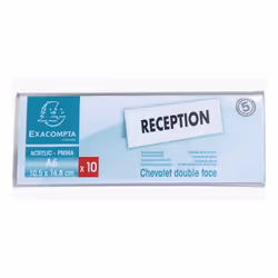 Exacompta 86358D, Support de panneau, A6, Acrylique, polyméthacrylate de méthyle (PMMA), Transparent, horizontale, 50 mm