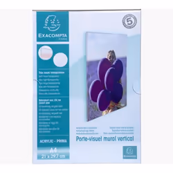 Exacompta 84858HD, Support de panneau, A4, polyméthacrylate de méthyle (PMMA), Transparent, verticale, 210 mm