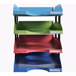 Exacompta 1131928SETD, Plastique, Bleu, Vert, Bleu clair, Rouge, A4+, 4 tiroir(s), 500 feuilles, Autriche