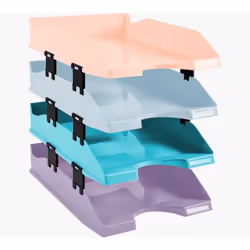 Exacompta Set de 4 corbeilles à courrier combo midi