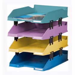 Exacompta 113293SETD bac de rangement de bureau Polystyrène Couleurs assorties