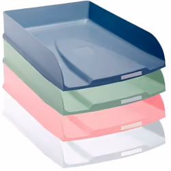Une solution pratique et durable pour un bureau bien organisé. Corbeilles à courrier modulables. Format A4+ pour une capacité ...