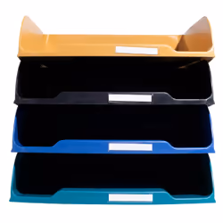 Exacompta Neo Deco Set, Polystyrène, Noir, Bleu, Or, Bleu, A4+, Chemise, Dossier, lettre, Papier, 346 mm, 255 mm