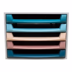 Exacompta Schubladenbox The Box Skandi 221606D, 5 tiroir(s), Polypropylène (PP), Polystyrène, Couleurs assorties, 1 pièce(s), ...