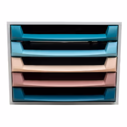 Exacompta Schubladenbox The Box Skandi 221606D module de classement de bureau Polypropylène (PP), Polystyrène Couleurs assorties