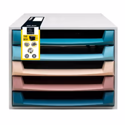 Exacompta Schubladenbox The Box Skandi 221606D module de classement de bureau Polypropylène (PP), Polystyrène Couleurs assorties