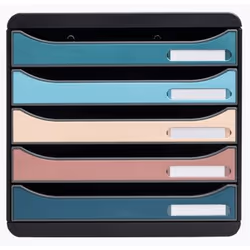 Exacompta Module de classement big box plus 5 tiroirs skandi - couleurs assorties - nouveauté, 5 tiroir(s), Plastique, Couleu ...