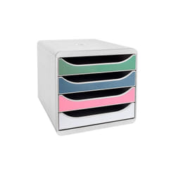 Exacompta - Module de classement Big-Box 4 tiroirs gris clair - assortis clair