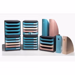 Exacompta Module de classement big box 4 tiroirs skandi - couleurs assorties - nouveauté
