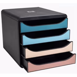 Exacompta Module de classement big box 4 tiroirs skandi - couleurs assorties - nouveauté - Vue supplémentaire 4