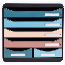 Exacompta Module de classement big box maxi 6 tiroirs skandi - couleurs assorties - nouveauté