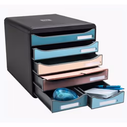 Exacompta Module de classement big box maxi 6 tiroirs skandi - couleurs assorties - nouveauté - Vue supplémentaire 4