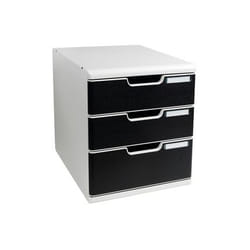 Exacompta 325014D bac de rangement de bureau Polystyrène Noir, Gris