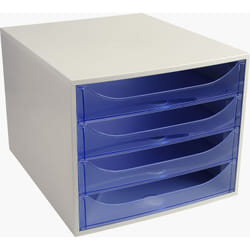 Exacompta 228610D bac de rangement de bureau Plastique, Polypropylène (PP), Polystyrène Bleu, Gris